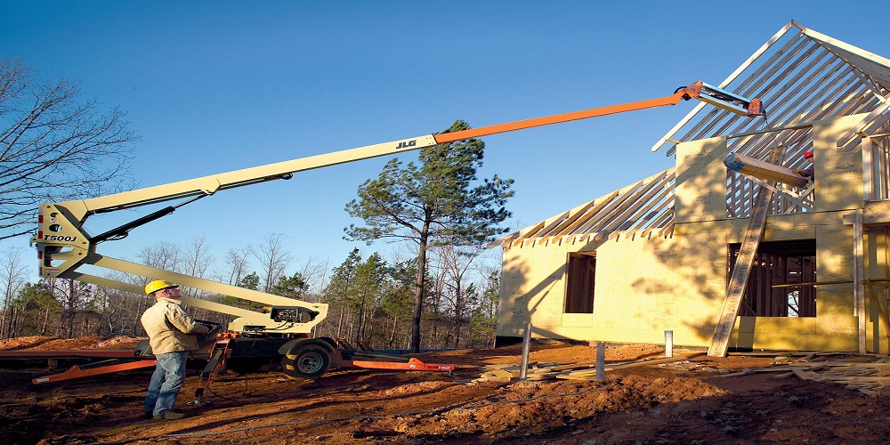 How does a trailer boom lift give ease?